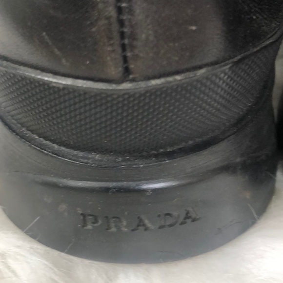 PRADA BLACK LEATHER CHELSEA BOOTS SIZE 32 - Picture 6 of 8